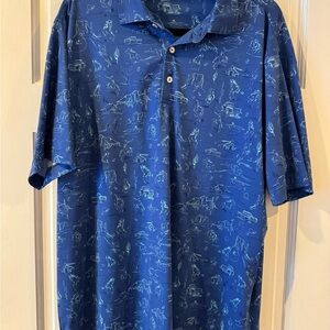 Peter Millar Blue Western Print Polo Shirt
